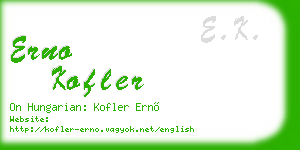 erno kofler business card